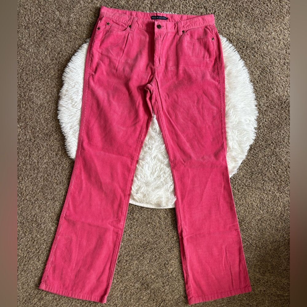 Ralph Lauren Corduroy Pants‎ Pink Bootcut Womens Size 14
